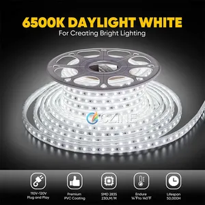 Roomlux LED şerit ışık büyümek SMD2835 60LED/m 7w/m AC120V/230V 250LM kırmızı beyaz mavi sarı turuncu yeşil