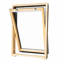 Puits de lumière à pivot central en aluminium et bois de style européen avec commande de micro-ventilation par poignée supérieure