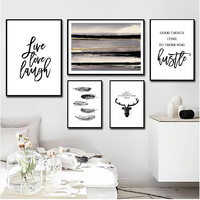 Toile murale avec citation, amour, éclat, citation inspirante, Art moderne, peinture en noir et blanc