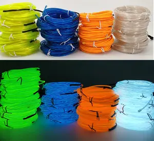 High bright multi colors light up cold light electroluminescent el wire LED neon wire with battery case