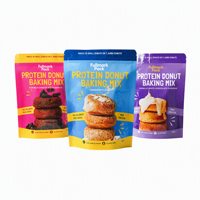 Sachet Doypack personnalisé imprimé avec fermeture éclair pour mélange de pâte à beignets protéinés, pour emballage alimentaire de détail