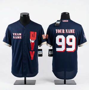Maillot de baseball personnalisé avec design graphique Skyline, équipement de baseball Tinseltown, bleu, blanc, rouge, vêtements d'équipe, commande rapide, expédition rapide - Product Image 1