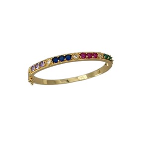 <span class=keywords><strong>Set</strong></span> Cincin Gelang Berlapis Emas 18K Berkualitas Tinggi dengan CZ Multiwarna, Gelang Kristal Vintage yang Dapat Ditumpuk, Cincin Terbuka untuk Wanita Pria, Hadiah Ulang Tahun - Product Image 5