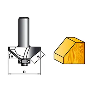 C45 carbon steel YG8 tungsten carbide tipped TCT Sandblasted Finished 45 Degree Chamfer Bit Router Bit