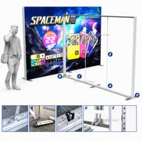 Stand d'exposition moderne 10x20 pieds modulaire avec éclairage LED rétroéclairé et graphique SEG pour salons professionnels et événements promotionnels