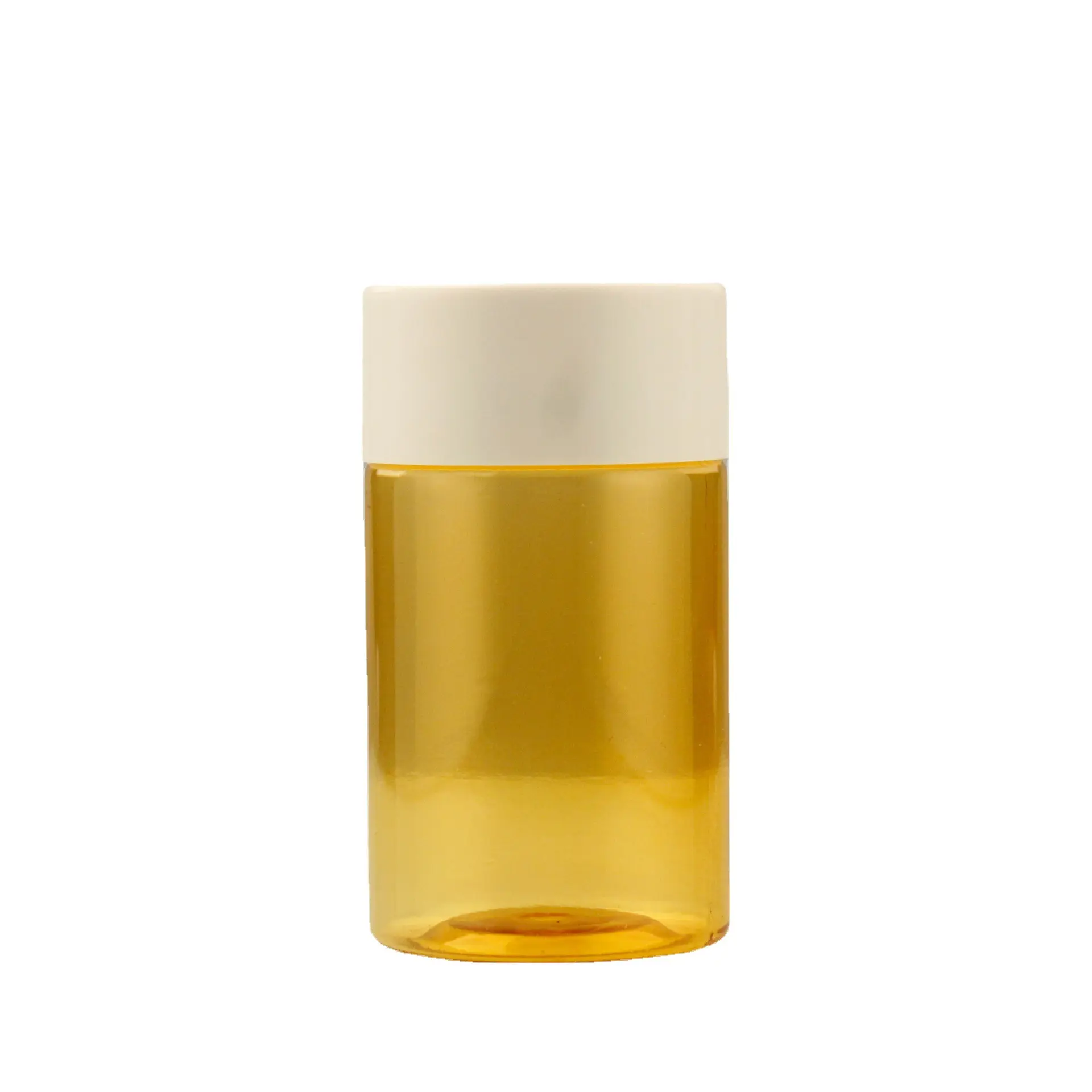 Botella de cápsula redonda de grado alimenticio de 120/150ml, botella dispensadora de vitaminas PET de plástico, paquete vacío médico sellado con tapón de rosca