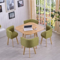 GEDO Ensemble de Table Carrée MDF Design Moderne et Élégante avec 4 Chaises, pour Restaurant