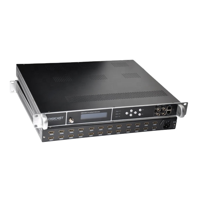 Headend Broadcasting Equipment 24 Channels HD to RF Encoder Modulator With DVB-C/T ATSC-T ISDB-T/Tb