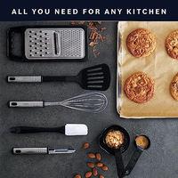 Ensemble d'ustensiles de cuisine en nylon antiadhésif en acier inoxydable, outil de cuisson, spatule, ensemble d'ustensiles de cuisine en silicone, 25 pièces