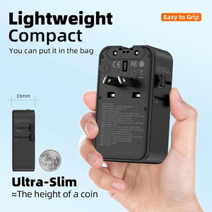 Adaptor Daya Perjalanan Internasional Worldplug PD 45W 2 USB C 2 USB A Ultra Tipis <span class=keywords><strong>Universal</strong></span> untuk US ke Eropa UK AUS - Product Image 5