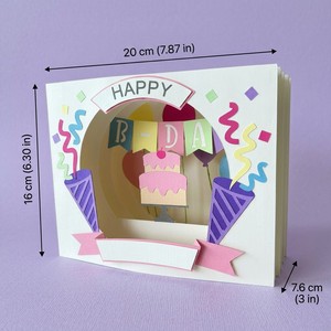 Happy Birthday Paper <b>Gift</b> Box Rigid Kraft <b>Card</b> Box Recyclable Craft Packaging for Candle Favors - Product Image 3