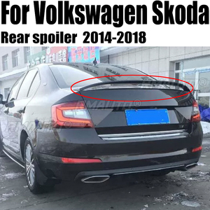 For Volkswagen Skoda Octavia 2014-2018 ABS Fiberglass Unpainted Color Rear Spoiler Tail Trunk Wing <b>Boot</b> Lip <b>Cover</b> Car Styling - Product Image 1