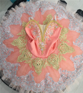 Tutú de ballet <span class=keywords><strong>naranja</strong></span> de competición profesional de alta calidad de 9-12 capas para niñas - Product Image 1