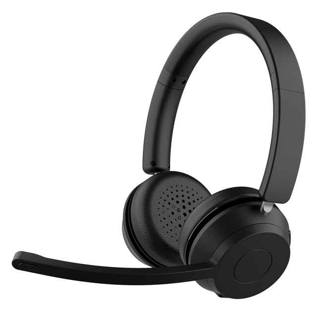 Bluetooth Headset with Noise Cancelling Mic Clear Calls Handsfree 46 Hours Talk Time Multi Connect Wireless Headset with V5.2