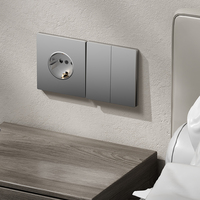 Prise murale standard allemande Schuko, panneau sans cadre, 16A 250V, matériau PC ignifuge, prises électriques