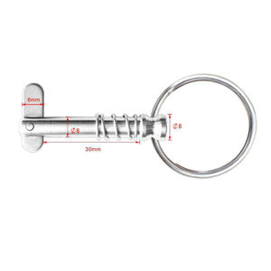 Goupille à ressort en acier inoxydable avec anneau et plaque, accessoire nautique pour remplacement et réparation - Product Image 2
