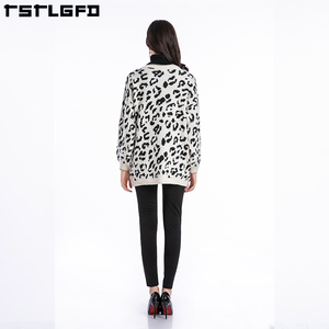 Mode écologique automne-hiver rétro style paresseux-tissu durable cardigan en tricot léopard pour femmes - Product Image 5