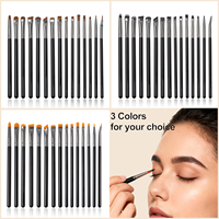 EMF kuas Makeup alis presisi kuas Eyeliner sudut datar ultratipis 8 buah Logo kustom kayu untuk Concealer