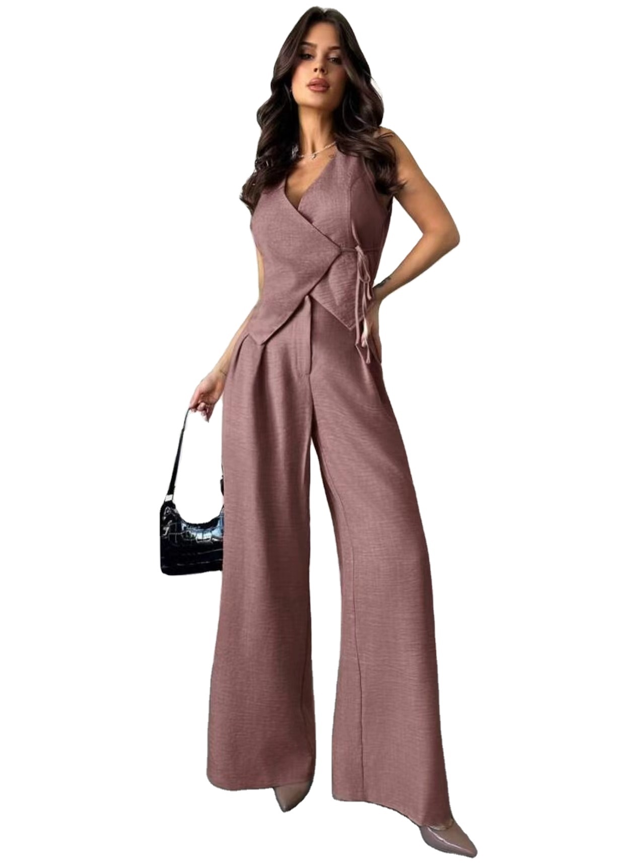 Elegant Women Set, Casual Solid Color Matching Outfit. · image 2
