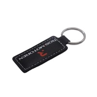 Porte-clés rond en cuir avec logo personnalisé imprimé UV et anneau en alliage de zinc pour cadeaux promotionnels d'entreprise en gros LIYAN