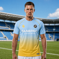 Maillot de football pour hommes à séchage rapide et respirant, service OEM personnalisé, design original, manches courtes, vente en gros