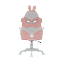 Chaise de jeu ergonomique en cuir rose confortable en gros, chaise de jeu d'ordinateur de course avec oreilles de lapin mignonnes