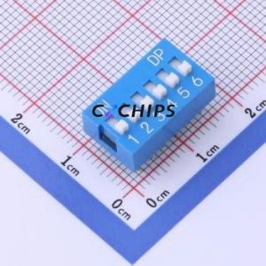 KH-BM2.54B-6P DIP Switch Through hole Component (THT) Switch 6 2.54mm Blue - Product Image 1