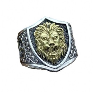 Aggressive <strong>Lion</strong> and Leo <strong>Ring</strong> S925 Silver <strong>Ring</strong> for <strong>Men</strong> Jewelry Trendy Hip-Hop Jewelry Punk Style Anniversary Gift - Product Image 1