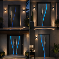 Portail de Sécurité Moderne en Alliage d'Aluminium de Luxe pour Villa, Jardin, Allée d'Entrée, Porte Coulissante ou Battante Extérieure Anti-Vol avec Grille