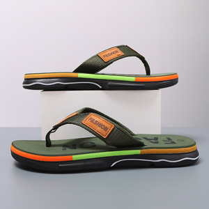 Men's Summer Sporty Flat Flip Flops Cotton PU Upper Anti Odor Cushioning Evergreen Style - Product Image 3