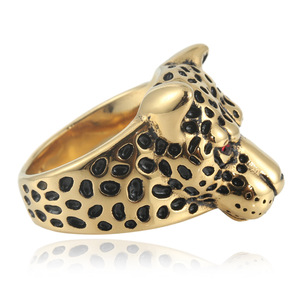 Bague Léopard Dorée pour Homme, Style Punk, Bijou Zodiaque Animal, Sertissage à Griffes, Cadeau 24024 - Product Image 4