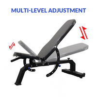Banc de musculation professionnel réglable inclinable, déclinable et plat avec roues de transport pour la salle de sport et l'entraînement physique