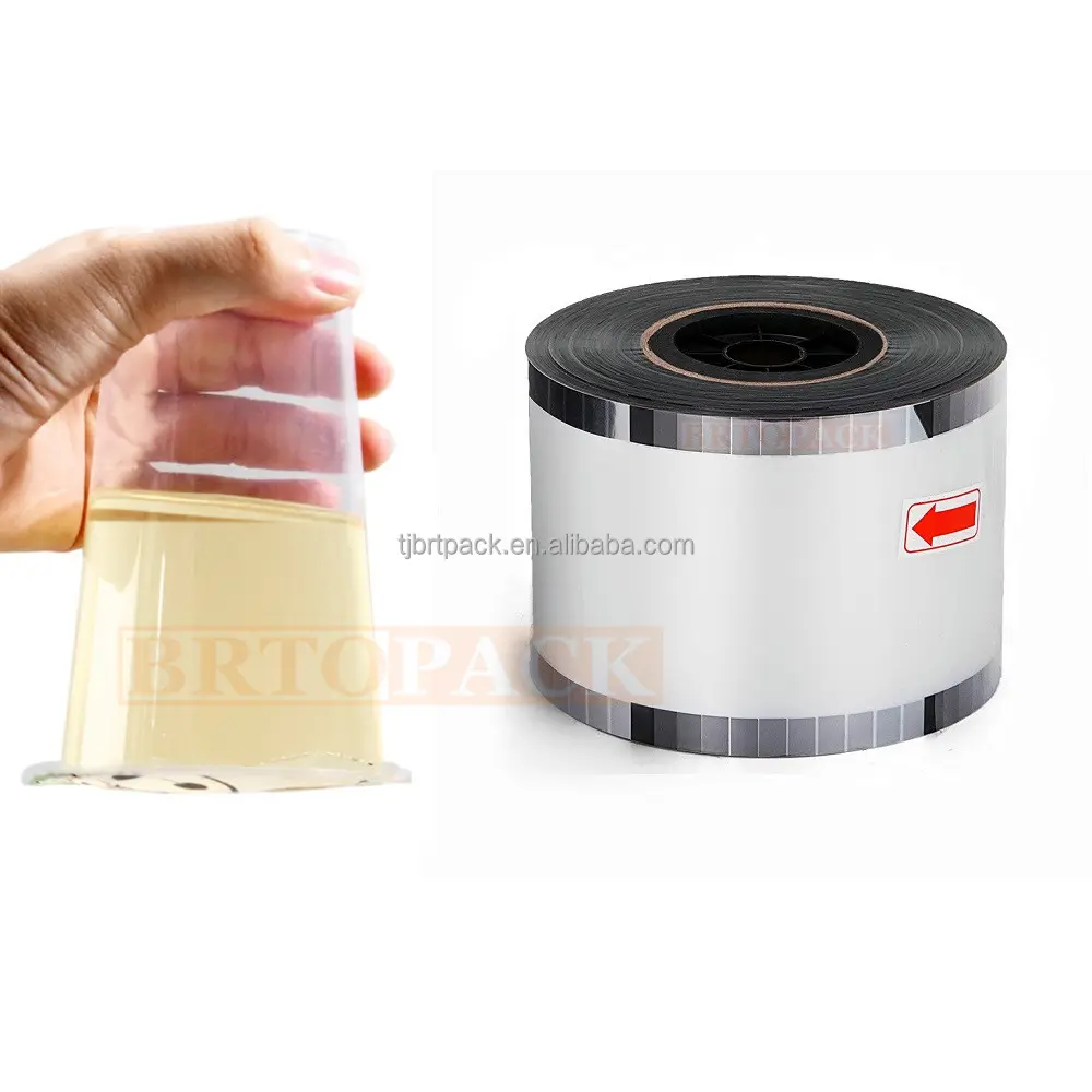 F9095 Film de scellage de tasse pour bulle Boba tasse à thé Machine de scellage transparent PP type 2000 tasses/rouleau 90mm,95mm