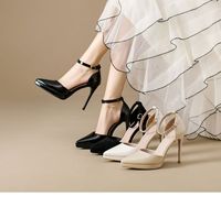 Chaussures à talons aiguilles pour femme, style tendance, bout pointu, talon fin de 10 cm, en cuir, pour soirée, bureau, mariage