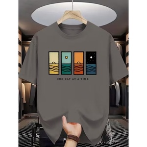 T-shirt unisexe surdimensionné en coton épais, style vintage, avec logo personnalisé du fabricant, impression DTG, effet délavé à l'acide pour homme - Product Image 1