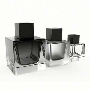 Diseño de Lujo, Botella de Perfume Cuadrada de Vidrio Transparente de 30ml 50ml 100ml, con Pulverizador, Impresión Serigráfica, OEM/ODM Disponible - Product Image 2