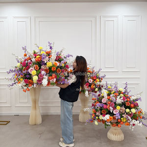 SMOOTH 80/60/40cm Rosa Bola de besos grande Flores pequeñas artificiales Mesa Centro de mesa Bola de flores para evento Decoración de mesa de boda - Product Image 5