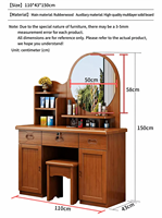 Table de toilette moderne minimaliste en bois massif de style vintage, multifonctionnelle pour chambre et salon, avec armoire de rangement