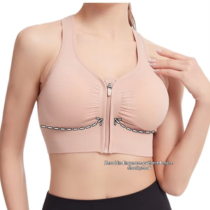 Wholesale Women's Sports Bra Fitness Top Front Zipper Design Vest Fashionable Yoga Gym - Product Image 5