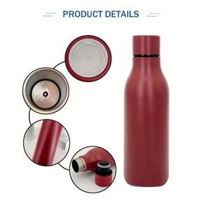 Bouteille d'eau sportive en acier inoxydable personnalisée, réutilisable, à double paroi isolée sous vide, avec couvercle en plastique pour le camping - Product Image 4