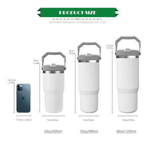 Gobelet isotherme anti-fuite 20 oz, vente en gros, gobelet isotherme 30 oz avec paille rabattable, tasse de voyage à café 30 oz en acier inoxydable avec poignée supérieure - Product Image 5