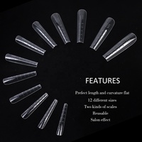 Gelsky Vente en gros de formes à ongles doubles en acrylique pour extension rapide en forme de cercueil