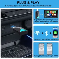 2025 5G WIFI Carplay USB Android Auto GPS 2in1 Dongle intelligent pour iPhone VW Volvo Benz MG Kia Chery