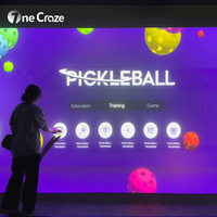 Terrain de jeu interactif multi-utilisateurs pour pickleball avec écran tactile, jeux interactifs, balles en fibre de verre, pour enfants, intérieur, maison, école
