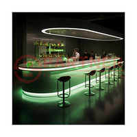 Design personnalisé Station de bar à cocktails moderne/de luxe/professionnelle Design de bar complet avec lumière LED