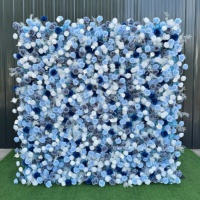 2024 Neue 5D Blumenwand Weiße Seidenrosen Reißverschluss-Blumenwand 8x8 für Hochzeitsdekorationen