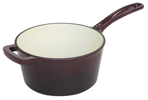 <span class=keywords><strong>Casserole</strong></span> en fonte émaillée professionnelle de 19,5 cm avec couvercle, pot à lait en fonte émaillée de 2,5 QT pour la cuisine - Product Image 6