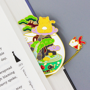 Custom Logo Feng Shui Modern Gold Plated Metal <b>Bookmarks</b> with UV Printing Custom Colors & Shapes Bulk Customizable - Product Image 3