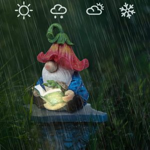 Vườn Gnome bức tượng nhựa Gnome bức tượng ôm rùa năng lượng mặt trời đèn Led ngoài trời mùa hè trang trí cho sân vườn trang trí - Product Image 3