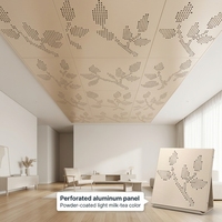 Panneau de plafond suspendu en aluminium perforé OEM d'usine, dalles de faux plafond en métal pour la décoration d'hôtels, bureaux et centres commerciaux